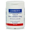Lamberts Natural BETA CAROTENE (Vitamin A) 15mg, 90caps (8018-90)