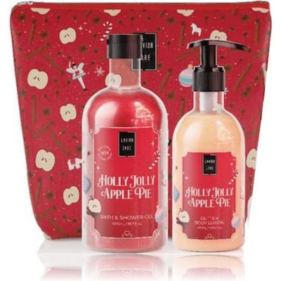 LAVISH CARE Holly Jolly Apple Pie Bag Set Shower Gel 500ml & Body Cream 300ml