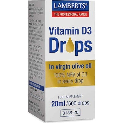 Lamberts Vitamin D3 Drops in Virgin Olive Oil 20ml