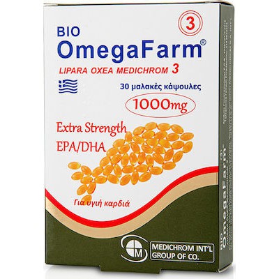 MEDICHROM Bio Omega Farm Extra Strength EPA/DHA Ιχθυέλαιο 1000mg 30 Μαλακές Κάψουλες
