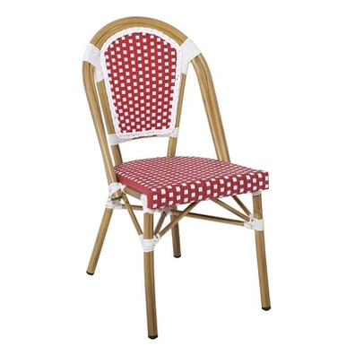 Paris Καρέκλα Bistro Αλουμίνιο Φυσικό, Wicker Άσπρ