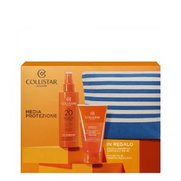 Collistar Sun Kit Tanning Moisturizing Milk Spray SPF20 + After Sun Shower Shampoo + Pochette