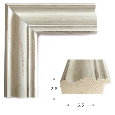 Καθρέπτης με ξύλινη κορνίζα λευκή ντεκαπέ 60x80/70