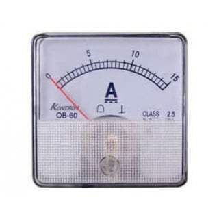 Analog Ammeter DC 60x60 0-15A