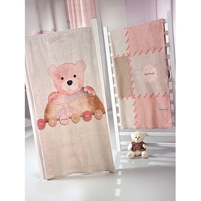 Κουβέρτα Bebe Ultrasoft Patchwork Pink 110x140 Sai