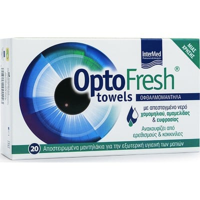 INTERMED Optofresh Towels Μαντηλάκια Καθαρισμού Βλεφάρων x20