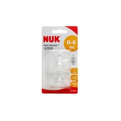 Nuk First Choice+ Medium Θηλή Σιλικόνης Κατά Των Κολικών 0-6 Μηνών Μέγεθος 1 2 τεμάχια