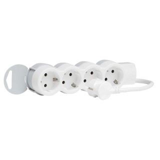 Socket Outlet Standard 4-Way Cable 5m DIY White/Gr
