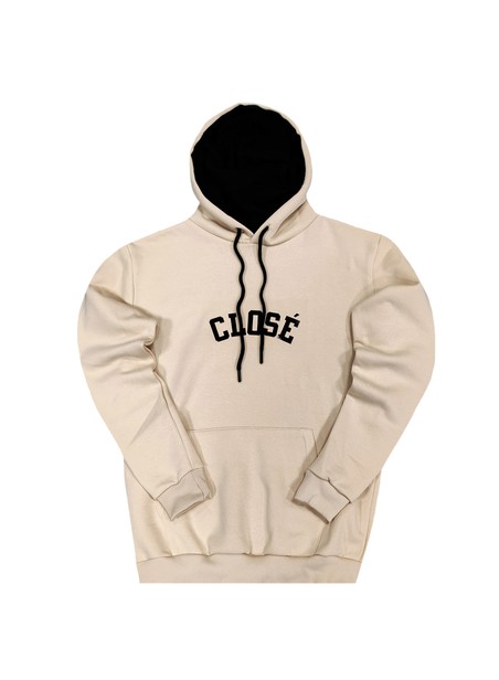 Clvse society beige shiny logo hoodie