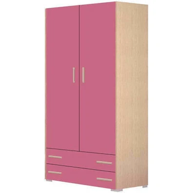 Ντουλάπα Ξύλινη Δίφυλλη/Δρυς  Ροζ Φ 85-Υ180-Β50 cm