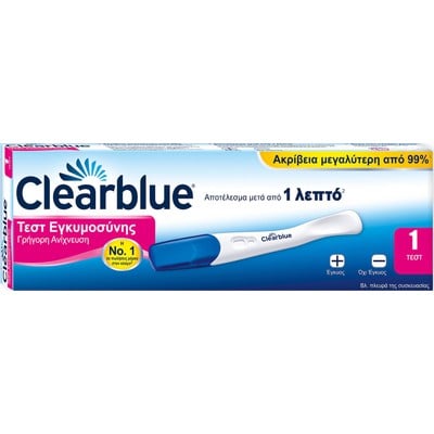 Clearblue Τεστ Εγκυμοσύνης Γρήγορης Ανίχνευσης 1Τμ