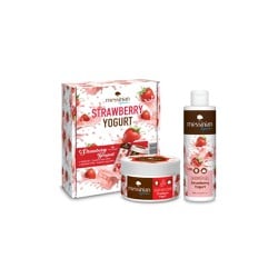 Messinian Spa Promo Strawberry Yogurt Shower Gel Αφρόλουτρο 250ml & Sugar Body Scrub Απολεπιστικό Σώματος 250ml