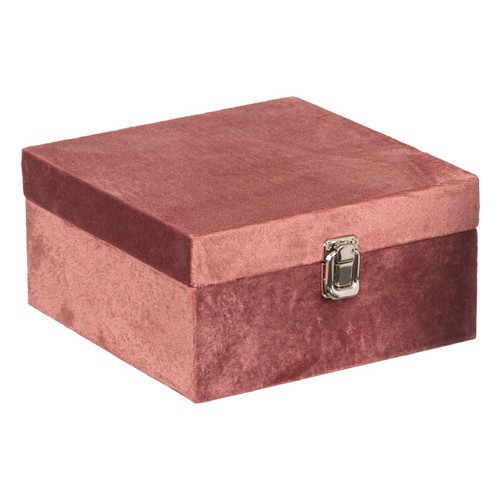 Kuti magazinimi velvet me kapese roz 20x20x10 cm