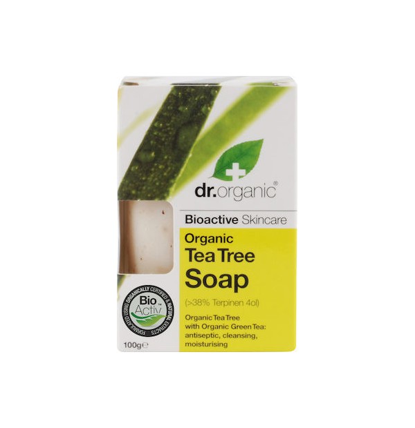 Dr.Organic Tea Tree Soap Φυτικό Σαπούνι με Βιολογικό Τεϊόδεντρο, 100gr
