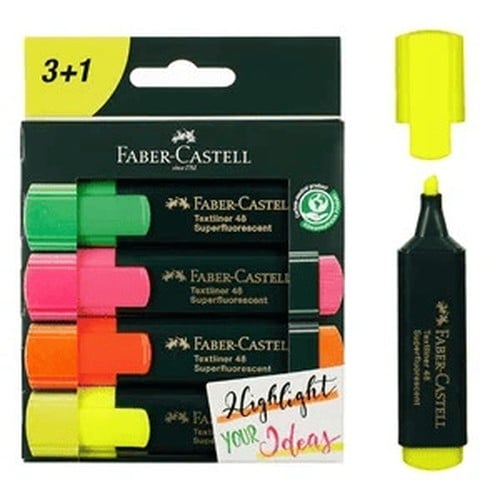 Marker "Faber -Castell" Me Ngjyra Textline 4 Copë