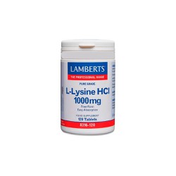Lamberts L-Lysine HCL 1000mg Lysine Dietary Supplement 120 tablets