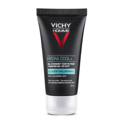 VICHY Homme Hydra Cool+ 48ωρο Ανδρικό Gel Προσώπου Για Ενυδάτωση Με Υαλουρονικό Οξύ 50ml