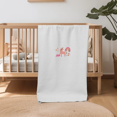 ΚΟΥΒΕΡΤΑ ΠΙΚΕ ΚΟΥΝΙΑΣ 110X140 ADAM HOME UNICORN WH