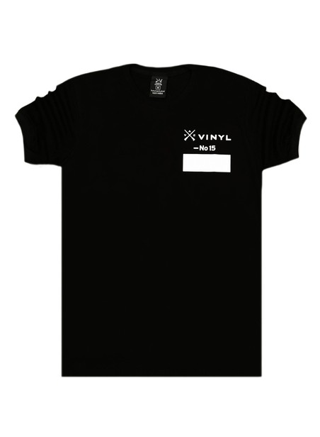 Vinyl art clothing black number box logo t-shirt