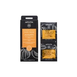 Apivita Express Beauty Face Mask Pumpkin Μάσκα Προσώπου Για Αποτοξίνωση Με Κολοκύθα 2x8ml