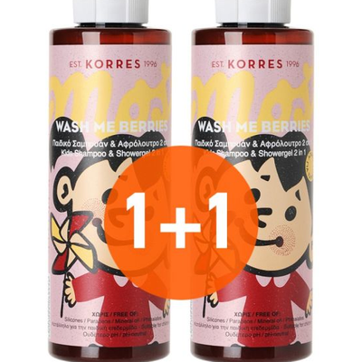 KORRES Παιδικό Αφρόλουτρο & Σαμπουάν 2in1 Berries Για Κορίτσια 250ml 1+1