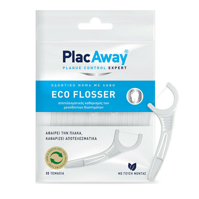 Plac Away Eco Flosser Οδοντικό Νήμα με Λαβή 30 Τεμ
