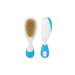 Chicco Brush & Comb 0+ Μηνών Χτένα-Βούρτσα Σέβεται Το Ευαίσθητο Δέρμα Του Μωρού Γαλάζια 1 τεμάχιο