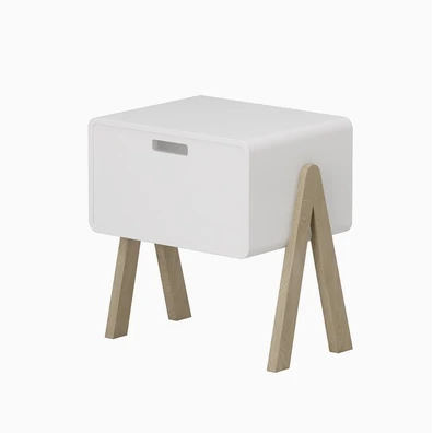 Κομοδίνο Ξύλινο Λακαριστό 50x40x60cm Alfa Set Laur