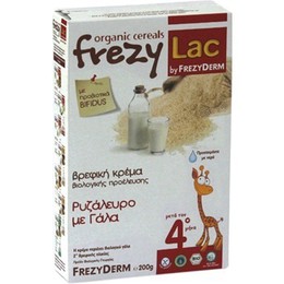 Frezylac Bio Cereal Βιολογική Κρέμα Ρυζάλευρο-Γάλα 200g για βρέφη μετά τον 4ο μήνα, χωρίς γλουτένη. Προετοιμασία με νερό