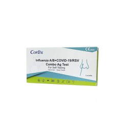 CorDx Influenza A/B & Covid-19/RSV Combo Ag Rapid Self Test Self-diagnostic Nasal Rapid Test For Qualitative Detection of Antigens Covid-19 & Influenza Type A/B 1 piece