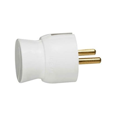 Plug 2P+E Schuko Side White