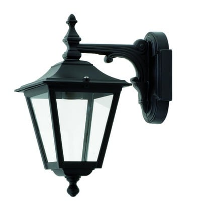 Aluminium Wall Light Lantern Black Height:34cm Ε27