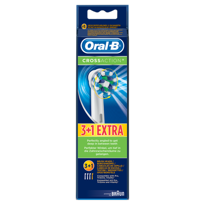 ORAL-B Cross Action Ανταλλακτικά Για Ηλεκτρικές Οδοντόβουρτσες 3τμχ+1 δώρο