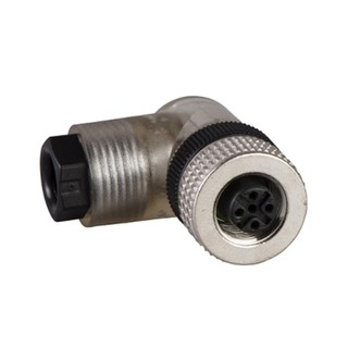 Elbowed Connector Female Μ12 4pin Cable Gland PG7 