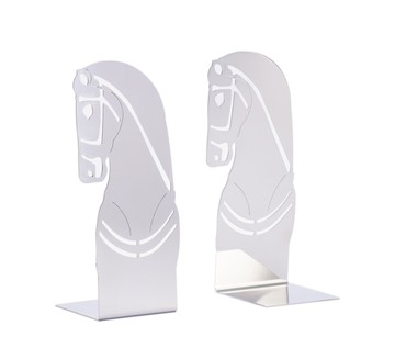 Hekatompedon horse book end set –inox