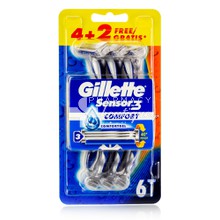 Gillette Sensor 3 - Ξυραφάκια μιας χρήσης, (4 + 2 τεμ Δώρο)