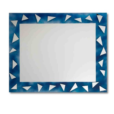 Handmade Mirror 70x80 with triangular blue mirrors