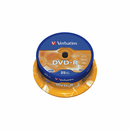 VERBATIM DVD-R 4.7GB 16X CAKEBOX 25Τ.