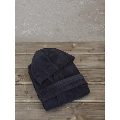 Μπουρνούζι με Κουκούλα zen - Medium - Total Black 