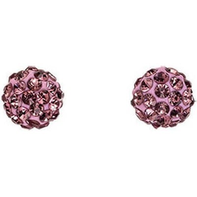 Dalee Earings-Purple crystals ball _rhodium plated