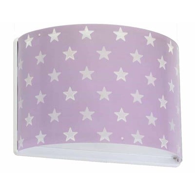 Kids Purple Wall Lamp Stars 1Xe27