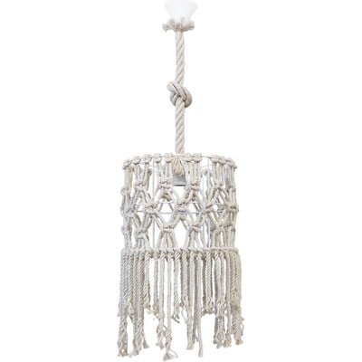 Handmade Pendant Light 1 Light Beige Macrame Mac-0