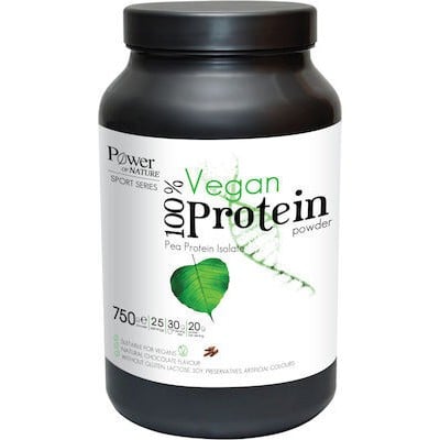 POWER OF NATURE Sport Series 100% Vegan Protein Χωρίς Γλουτένη & Λακτόζη Με Γεύση Σοκολάτα 750gr