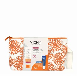 Vichy Pouch Capital Soleil Uv-Age Daily Spf50+ 40ml & Mineral 89 Probiotic 10ml