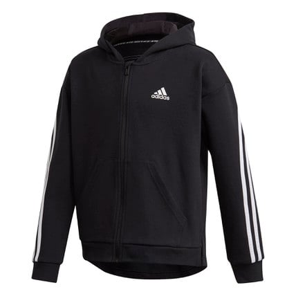 adidas girls 3-stripes full-zip hoodie (GE0950)