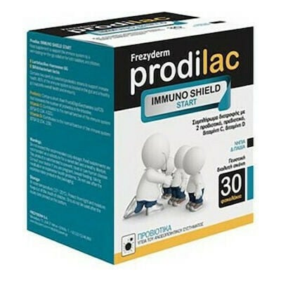 FREZYDERM  Prodilac Immuno Shield Start-Συμπλήρωμα Διατροφής Με Προβιοτικά & Βιταμίνες, Για Νήπια & Παιδιά, 30 Φακελάκια