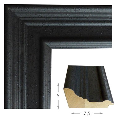 Καθρέπτης με ξύλινη μαύρη παλιωμένη κορνίζα 60x80/
