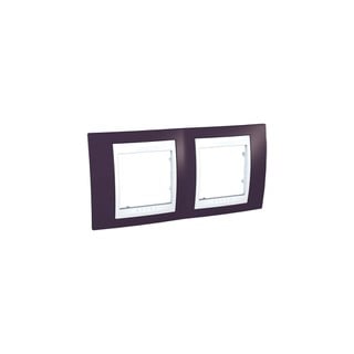Unica Plus Frame 2 Gangs Horizontal Garnet/White M