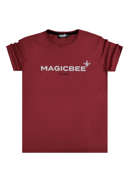 Magic bee white letters 2018 logo tee - bordo