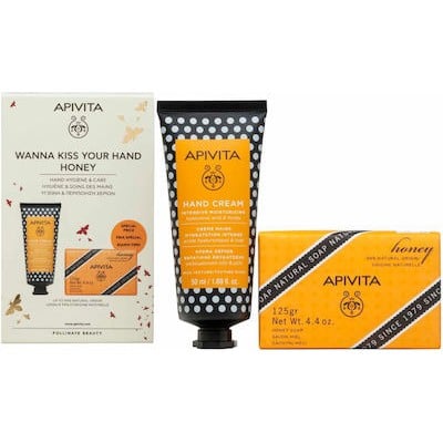 APIVITA Promo Wanna Kiss Your Hand Honey Κρέμα Χεριών Εντατικής Ενυδάτωσης Πλούσιας Υφής, 50ml & Apivita Σαπούνι με Μέλι, 125g